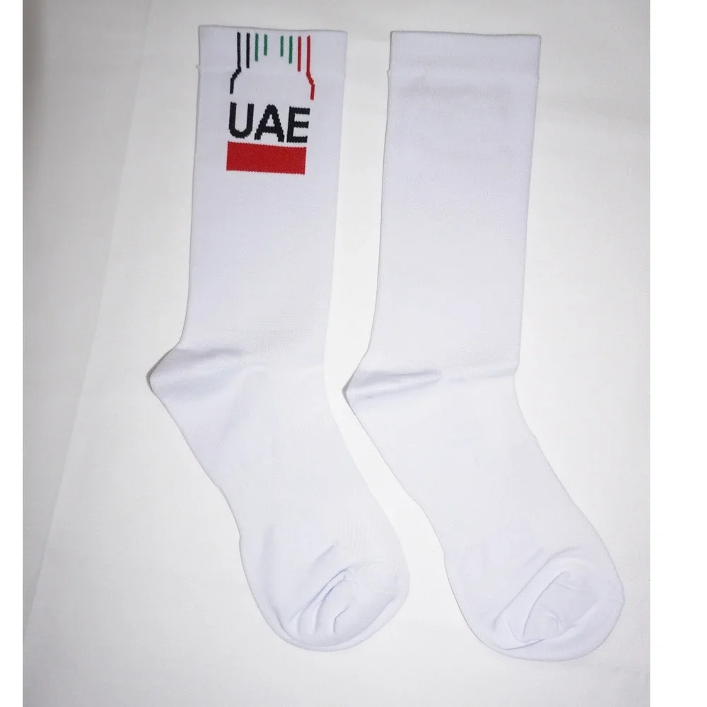 UAE White Crew Socks United Arab Emirates Flag Graphic Athletic Socks